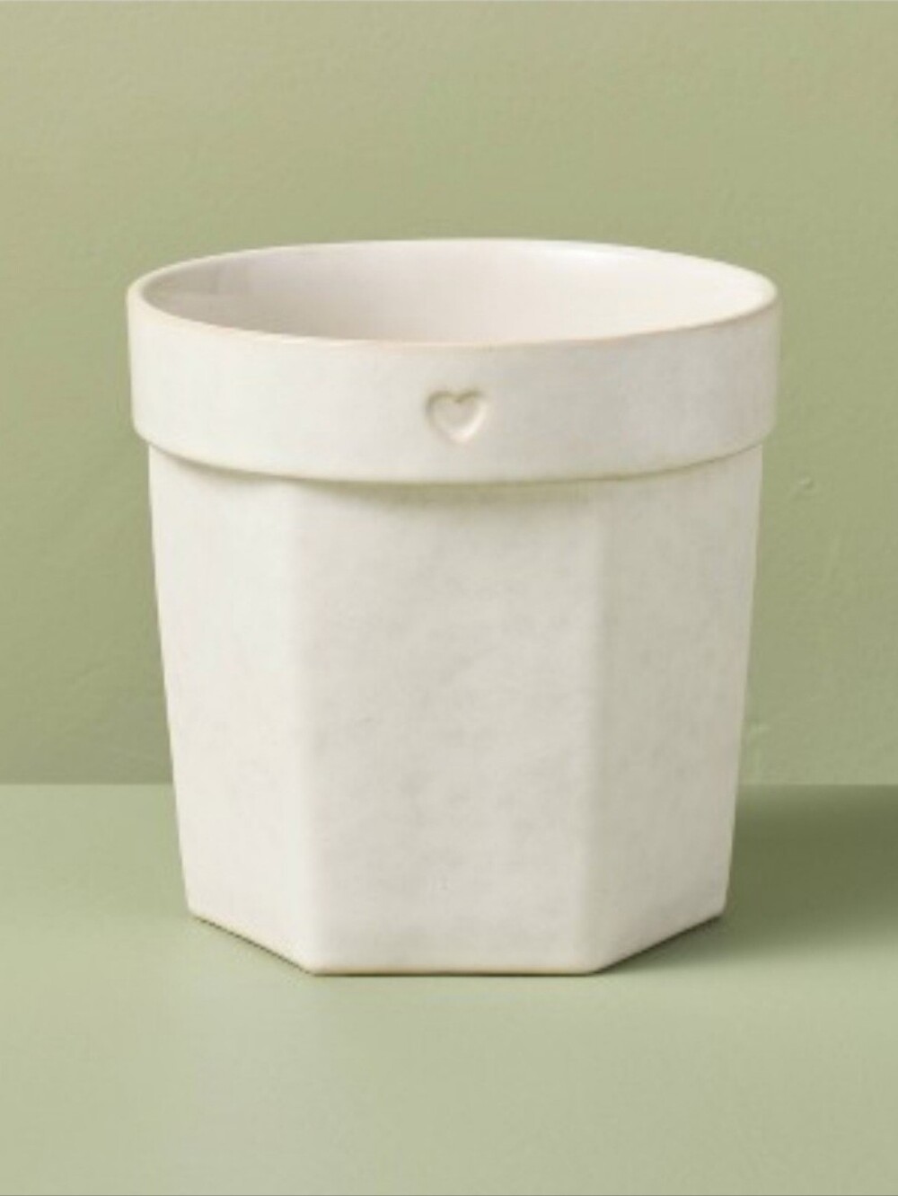 Hearth & Hand With Magnolia 6" Ceramic Planter Pot with Heart Sour Cream